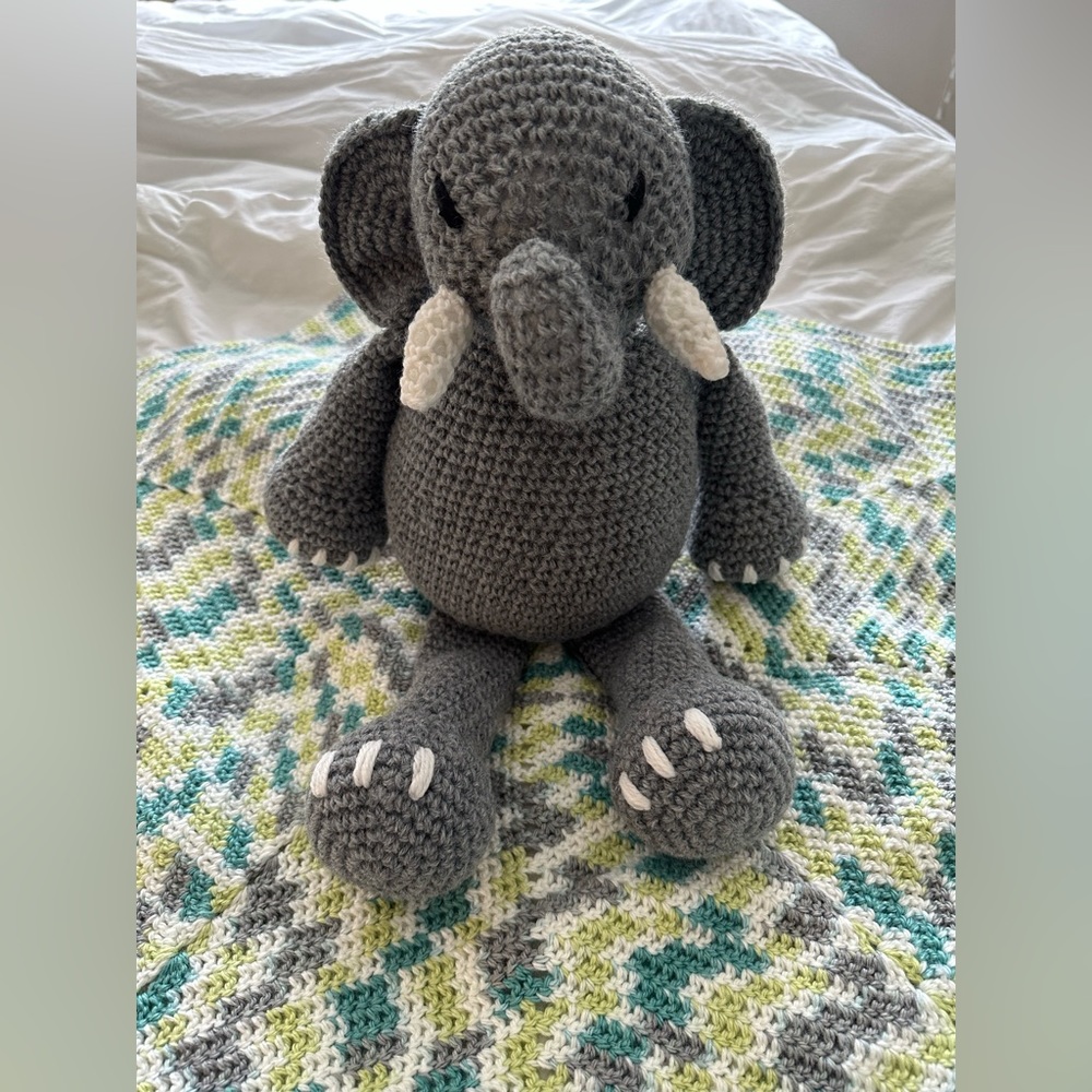 Elephant doll with blanket